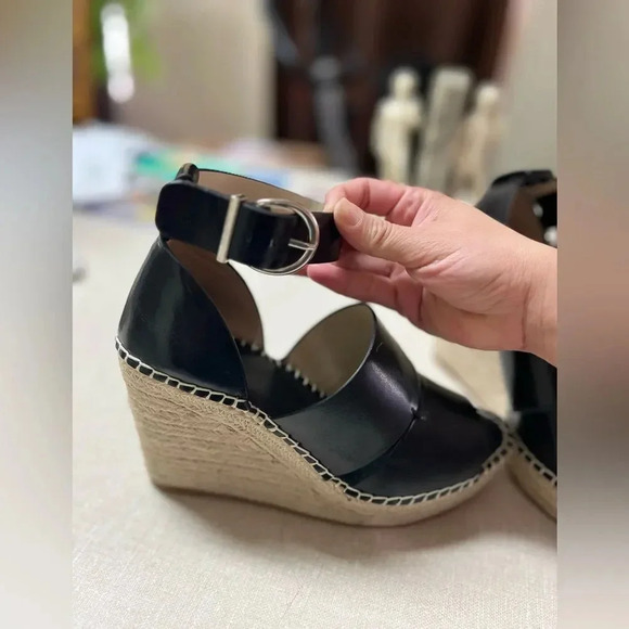 Zara basic black Alpargatas platforms sandals Size 37 - Picture 5 of 10